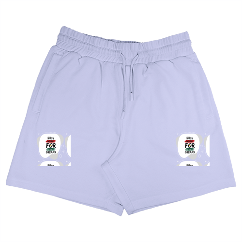 Terry Shorts | Unisex Adults | Terry Cotton | DTG Print | Adjustable Drawcord & Side Pockets | Personalized | DTG | Bold | Career | Everyday | Empowering - left pocket - Lavender - mockup 1