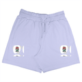 Terry Shorts | Unisex Adults | Terry Cotton | DTG Print | Adjustable Drawcord & Side Pockets | Personalized | DTG | Bold | Career | Everyday | Empowering - left pocket - Lavender - mockup 1