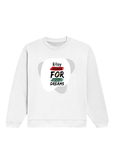 Oversized Sweatshirt | Roomy Relaxed Fit | 400 GSM Cotton Blend | Pre-Shrunk Drop Shoulder | Unisex Adult | Personalized | DTG | Bold | Career | Everyday | Empowering - front - White - mockup 1