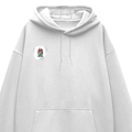 Oversized Hoodie | Unisex Relaxed Fit | 400 GSM Cotton Blend | DTG Printed | Drop Shoulder, Pre-Shrunk | Adults | Personalized | DTG | Bold | Career | Everyday | Empowering - right pocket - White - mockup 4