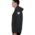 Oversized Hoodie | Unisex Relaxed Fit | 400 GSM Cotton Blend | DTG Printed | Drop Shoulder, Pre-Shrunk | Adults | Personalized | DTG | Bold | Career | Everyday | Empowering - left sleeve - Black - mockup 5