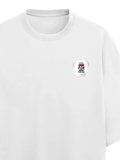 Terry Oversized Tee | Oversized Fit | 260 GSM Terry Cotton Blend | DTF Print Ready | Breathable, Durable, Soft | Unisex Adult | Personalized | DTF | Bold | Career | Everyday | Empowering - right pocket - White - mockup 4