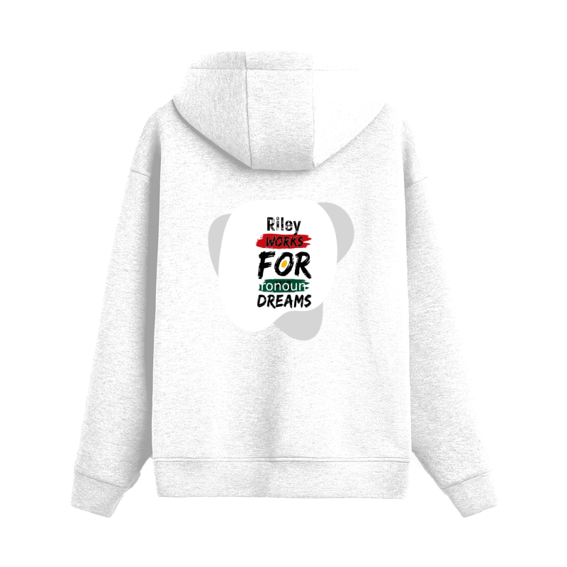 Zip Hoodie | Unisex Adult | 400 GSM Cotton Blend | Embroidery | Pouch Pocket & Full Zip | Personalized | Bold | Career | Everyday | Empowering - back - White - mockup 1