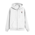 Zip Hoodie | Unisex Adult | 400 GSM Cotton Blend | Embroidery | Pouch Pocket & Full Zip | Personalized | Bold | Career | Everyday | Empowering - left pocket - White - mockup 2