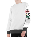 Kids AOP Sweatshirt | Unisex Kids | Polyester Fleece | All-Over Print, Durable, Warm | Personalized | Bold | Career | Everyday | Empowering - left sleeve - White - mockup 4