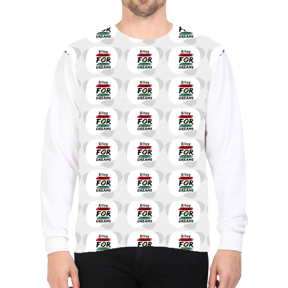 AOP Sweatshirt | Kids' Regular Fit | Polyester Fleece | Soft, Durable, Water Resistant | Unisex | Personalized | Bold | Career | Everyday | Empowering - front - White - mockup 1