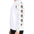 AOP Sweatshirt | Kids' Regular Fit | Polyester Fleece | Soft, Durable, Water Resistant | Unisex | Personalized | Bold | Career | Everyday | Empowering - left sleeve - White - mockup 3