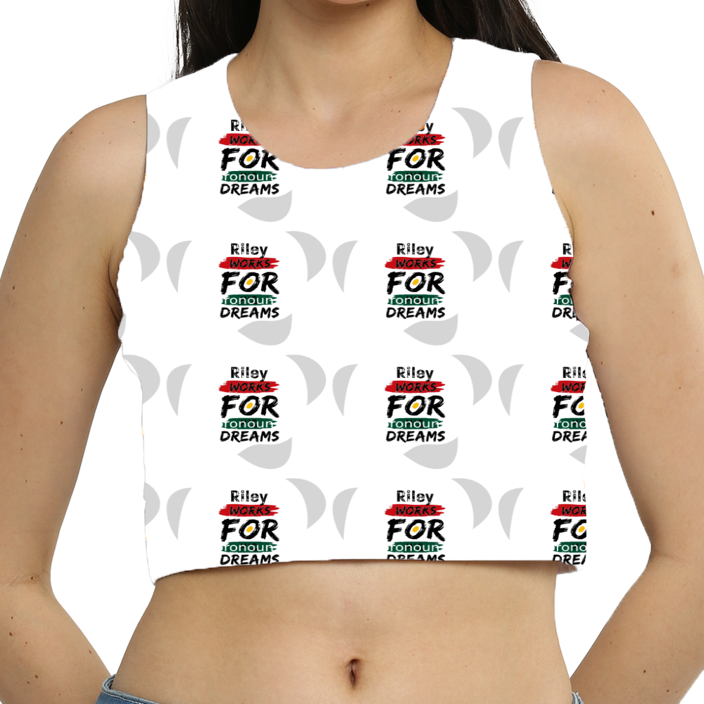Sports Bra | Women's XS-3XL | Poly-Spandex Blend | All-Over Print | Supportive, Removable Pads | Personalized | Bold | Career | Everyday | Empowering - front - White - mockup 1