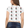 Female Womens Crop Top | Regular Fit | Spun Polyester AOP | Fade-Proof & Comfortable | Women's | Personalized | Bold | Career | Everyday | Empowering - back - White - mockup 2