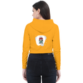 Female Cropped Hoodie | Regular Fit | 320 GSM Bio-Washed Cotton Blend | Double Stitched | Women's | Personalized | DTG | Bold | Career | Everyday | Empowering - back - Mustard Yellow - mockup 2