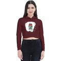 Female Cropped Hoodie | Regular Fit Women's | 320 GSM Bio-Washed Cotton Blend | Double Stitched, Pre-Shrunk, Colorfast | Women | Personalized | DTF | Bold | Career | Everyday | Empowering - front - Maroon - mockup 1