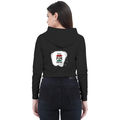 Female Cropped Hoodie | Regular Fit Women's | 320 GSM Bio-Washed Cotton Blend | Double Stitched, Pre-Shrunk, Colorfast | Women | Personalized | DTF | Bold | Career | Everyday | Empowering - back - Black - mockup 2