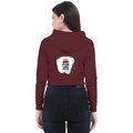 Female Cropped Hoodie | Regular Fit Women's | 320 GSM Bio-Washed Cotton Blend | Double Stitched, Pre-Shrunk, Colorfast | Women | Personalized | DTF | Bold | Career | Everyday | Empowering - back - Maroon - mockup 2