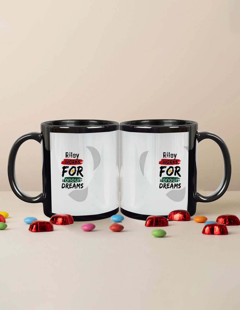 Black Coffee Mug | 11 oz Unisex | Ceramic Sublimation | Fade-Proof Glossy Finish | Personalized | Bold | Career | Everyday | Empowering - front - mockup 1