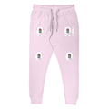 Joggers | Regular Fit Unisex | 260 GSM Fleece Embroidery | Derby Rib & Pockets | Personalized | Embroidery | Bold | Career | Everyday | Empowering - left pocket - Light Baby Pink - mockup 1