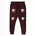 Joggers | Regular Fit Unisex | 260 GSM Fleece Embroidery | Derby Rib & Pockets | Personalized | Embroidery | Bold | Career | Everyday | Empowering - left pocket - Maroon - mockup 1