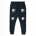 Joggers | Regular Fit Unisex | 260 GSM Fleece Embroidery | Derby Rib & Pockets | Personalized | Embroidery | Bold | Career | Everyday | Empowering - left pocket - Navy Blue - mockup 1