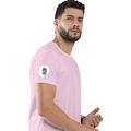 Classic Crew T-Shirt | Men's Regular Fit | 180 GSM Bio-Washed Cotton | DTG Print Ready | Double-Stitched & Ribbed Neck | Personalized | DTG | Bold | Career | Everyday | Empowering - right sleeve - Light Baby Pink - mockup 6