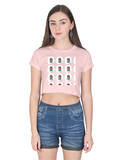 Female Crop Top | Women's Regular Fit | 180 GSM Bio-Washed Cotton | Double Stitched, Pre-Shrunk | For Her | Personalized | DTG | Bold | Career | Everyday | Empowering - front - Light Baby Pink - mockup 1