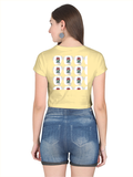Female Crop Top | Women's Regular Fit | 180 GSM Bio-Washed Cotton | Double Stitched, Pre-Shrunk | For Her | Personalized | DTG | Bold | Career | Everyday | Empowering - back - Beige - mockup 2