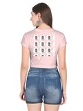 Female Crop Top | Women's Regular Fit | 180 GSM Bio-Washed Cotton | Double Stitched, Pre-Shrunk | For Her | Personalized | DTG | Bold | Career | Everyday | Empowering - back - Light Baby Pink - mockup 2