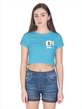 Female Crop Top | Women's Regular Fit | 180 GSM Bio-Washed Cotton | Double Stitched, Pre-Shrunk | For Her | Personalized | DTG | Bold | Career | Everyday | Empowering - left pocket - SkyBlue - mockup 3