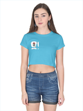 Female Crop Top | Women's Regular Fit | 180 GSM Bio-Washed Cotton | Double Stitched, Pre-Shrunk | For Her | Personalized | DTG | Bold | Career | Everyday | Empowering - right pocket - SkyBlue - mockup 4