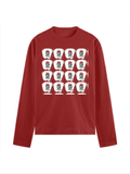 Male Full Sleeve T-Shirt | Men's Regular Fit | 180 GSM Bio-Washed Cotton Blend | Embroidery | Double Stitched | Personalized | Bold | Career | Everyday | Empowering - front - Red - mockup 1