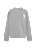 Male Full Sleeve T-Shirt | Men's Regular Fit | 180 GSM Bio-Washed Cotton Blend | Embroidery | Double Stitched | Personalized | Bold | Career | Everyday | Empowering - left pocket - Grey Melange - mockup 3