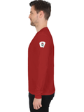 Male Full Sleeve T-Shirt | Men's Regular Fit | 180 GSM Bio-Washed Cotton Blend | Embroidery | Double Stitched | Personalized | Bold | Career | Everyday | Empowering - left sleeve - Red - mockup 5