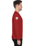 Male Full Sleeve T-Shirt | Men's Regular Fit | 180 GSM Bio-Washed Cotton Blend | Embroidery | Double Stitched | Personalized | Bold | Career | Everyday | Empowering - right sleeve - Red - mockup 6