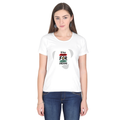 Female Classic Crew T-Shirt | Regular Fit | 180 GSM Bio-Washed Cotton | Pre-Shrunk, Double-Stitched | Women | Personalized | Embroidery | Bold | Career | Everyday | Empowering - front - White - mockup 1