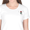 Female Classic Crew T-Shirt | Regular Fit | 180 GSM Bio-Washed Cotton | Pre-Shrunk, Double-Stitched | Women | Personalized | Embroidery | Bold | Career | Everyday | Empowering - left pocket - White - mockup 3