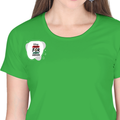 Female Classic Crew T-Shirt | Regular Fit | 180 GSM Bio-Washed Cotton | Pre-Shrunk, Double-Stitched | Women | Personalized | Embroidery | Bold | Career | Everyday | Empowering - right pocket - Flag Green - mockup 4