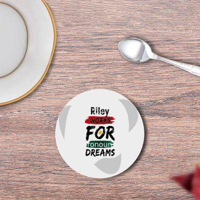 Coasters | Unisex | 3mm MDF Sublimation Print | Glossy Finish, Table Protection | Home & Office Accessory | Personalized | Bold | Career | Everyday | Empowering - front - White - mockup 1