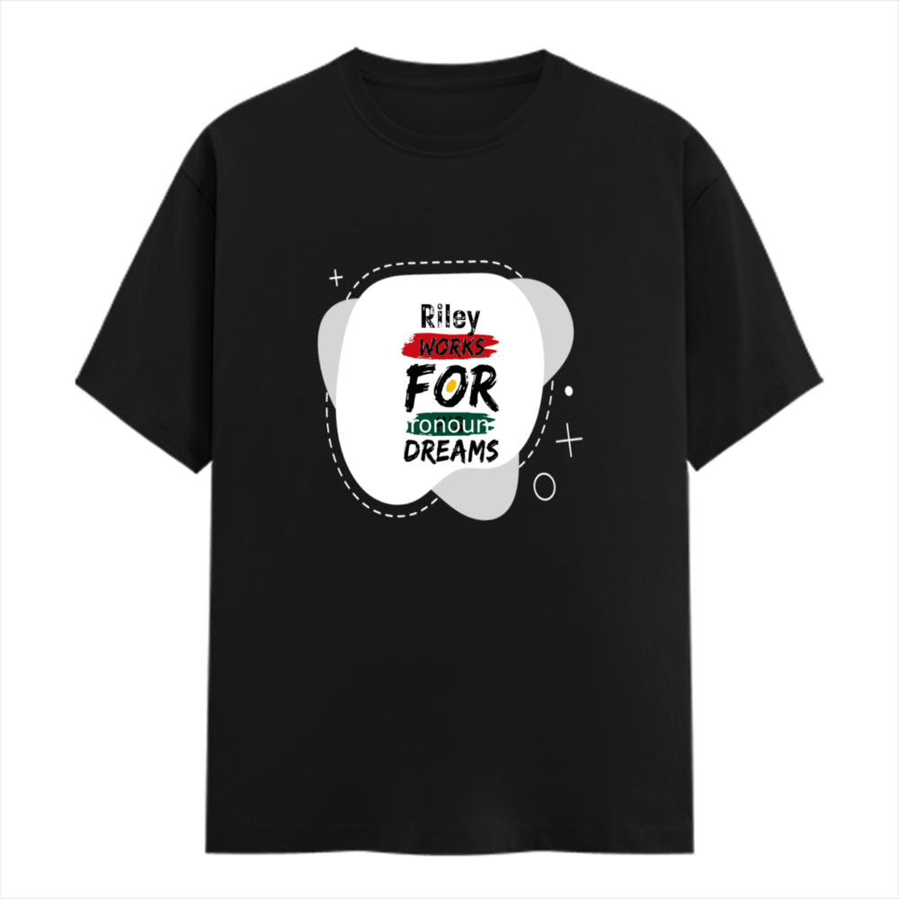 Male Classic Crew T-Shirt | Men's Regular Fit | 180 GSM Bio-Washed Cotton Blend | Embroidery | Pre-Shrunk, Double-Stitched | Personalized | Bold | Career | Everyday | Empowering - front - Black - mockup 1