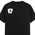 Male Classic Crew T-Shirt | Men's Regular Fit | 180 GSM Bio-Washed Cotton Blend | Embroidery | Pre-Shrunk, Double-Stitched | Personalized | Bold | Career | Everyday | Empowering - right pocket - Black - mockup 4