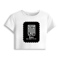 Female Baby Tee | Cropped Fit, Gen Z | 95% Cotton 5% Spandex, DTG | Stretchable, Breathable, Pre-Shrunk | Women | Personalized | DTG | Minimalist | Self-reliance | Everyday | Confident - front - White - mockup 1