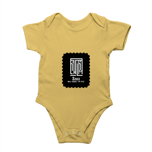 Rompers | Regular Fit Baby & Toddler | Bio-Washed Cotton | Double Stitched, Pre-Shrunk | Unisex | Personalized | DTG | Minimalist | Self-reliance | Everyday | Confident - front - Yellow - mockup 1