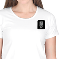 Women's Classic Crew T-Shirt | Regular Fit | 180 GSM Bio-Washed Cotton | DTF Print Ready | Double Stitched, Pre-Shrunk | Personalized | DTF | Minimalist | Self-reliance | Everyday | Confident - left pocket - White - mockup 3