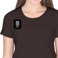 Women's Classic Crew T-Shirt | Regular Fit | 180 GSM Bio-Washed Cotton | DTF Print Ready | Double Stitched, Pre-Shrunk | Personalized | DTF | Minimalist | Self-reliance | Everyday | Confident - right pocket - Coffee Brown - mockup 4