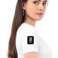 Women's Classic Crew T-Shirt | Regular Fit | 180 GSM Bio-Washed Cotton | DTF Print Ready | Double Stitched, Pre-Shrunk | Personalized | DTF | Minimalist | Self-reliance | Everyday | Confident - right sleeve - White - mockup 6