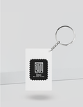 Keychain | Rectangle, Square, Slim Options | Acrylic UV Printed | Fade-Proof, Glossy Finish | Unisex | Personalized | Minimalist | Self-reliance | Everyday | Confident - back_Rectangle - White - mockup 4