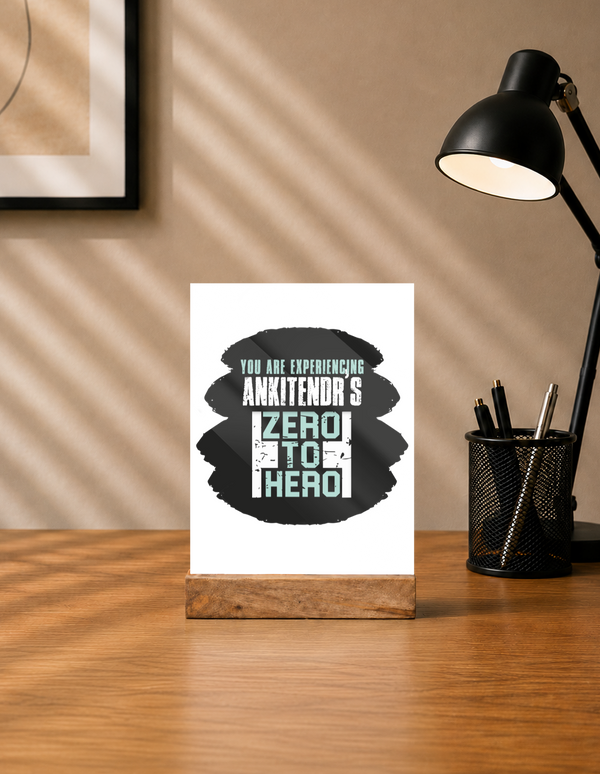 Acrylic Photo Frame | 5x7 Tabletop Display | UV Printed Acrylic & Wood Stand | Personalized Gift & Home Decor | Personalized | Bold | Success | Assertive