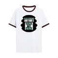 Ringer T-shirt | Unisex Regular Fit | 100% Cotton DTF/DTG | Contrast Rib Neck Bio Washed Pre-Shrunk | Adults | Personalized | DTF | Bold | Success | Assertive - front - Maroon off white - mockup 1