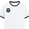 Ringer T-shirt | Unisex Regular Fit | 100% Cotton DTF/DTG | Contrast Rib Neck Bio Washed Pre-Shrunk | Adults | Personalized | DTF | Bold | Success | Assertive - right pocket - Black White - mockup 4