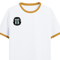 Ringer T-shirt | Unisex Regular Fit | 100% Cotton DTF/DTG | Contrast Rib Neck Bio Washed Pre-Shrunk | Adults | Personalized | DTF | Bold | Success | Assertive - right pocket - Mustard yellow off white - mockup 4
