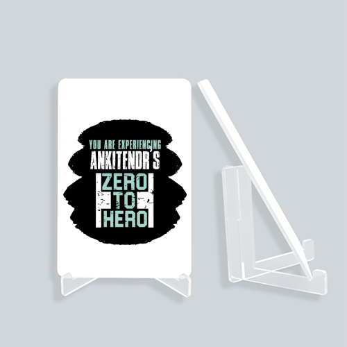 Acrylic Display Stand | 4x6 Inch | Clear Acrylic | UV Printed Tabletop | Customizable | Unisex | Personalized | Bold | Success | Assertive - front_2 - White - mockup 2