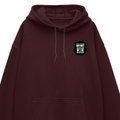 Oversized Hoodie | Unisex Relaxed Fit | 400 GSM Cotton Blend | DTG Printed | Drop Shoulder, Pre-Shrunk | Adults | Personalized | DTG | Bold | Success | Assertive - left pocket - Maroon - mockup 3