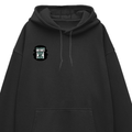 Oversized Hoodie | Unisex Relaxed Fit | 400 GSM Cotton Blend | DTG Printed | Drop Shoulder, Pre-Shrunk | Adults | Personalized | DTG | Bold | Success | Assertive - right pocket - Black - mockup 4